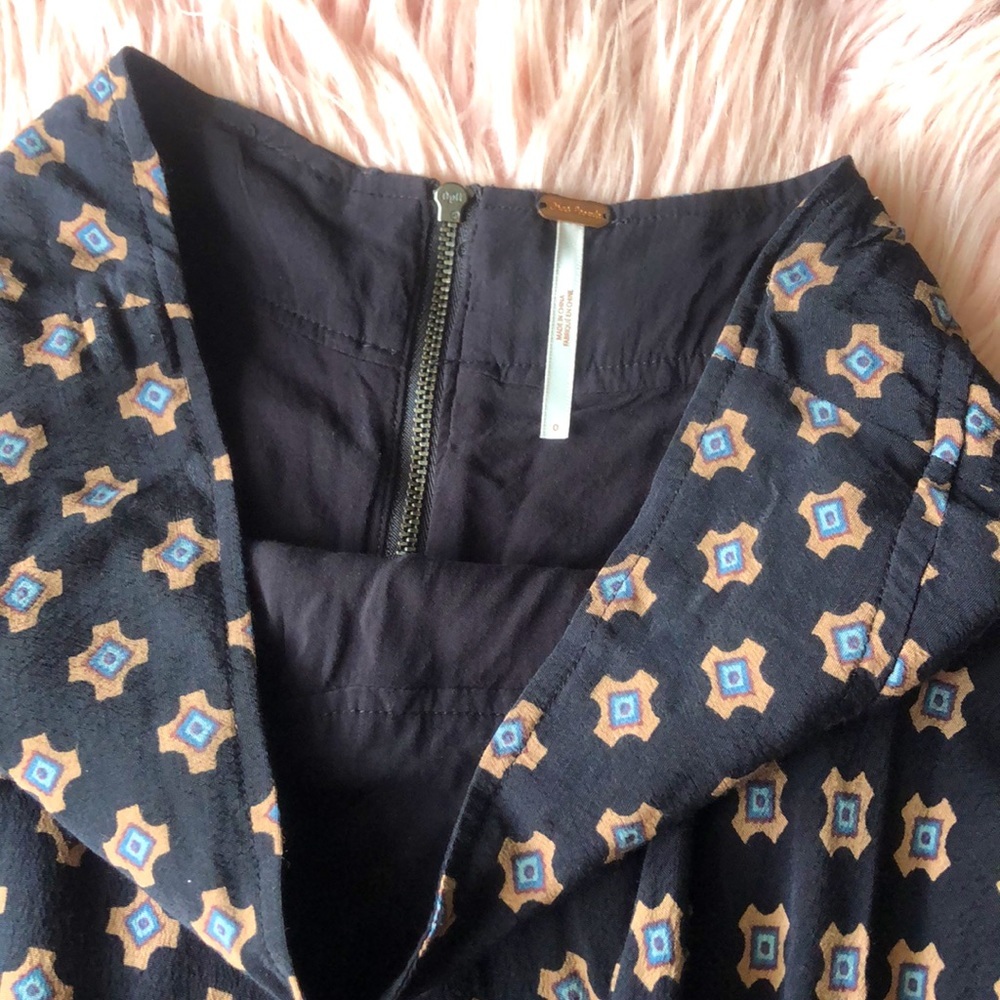 Free People Printed Asymmetrical Raw-Edge Skirt - Picture 3 of 4